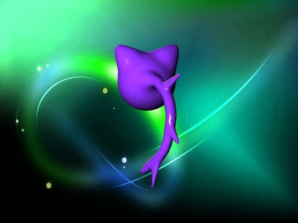 Cooty the smile cat face ghost cartoon Low-poly 3D model_21