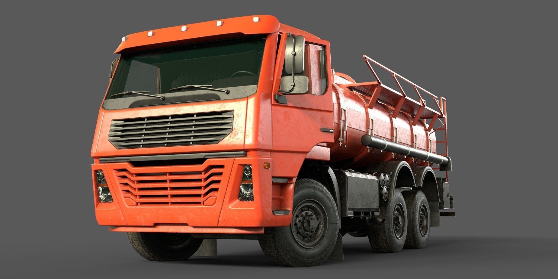 Cistern Tanker Truck for Unity3D Low-poly 3D model_8