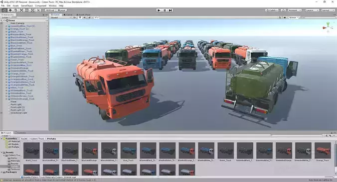 Cistern Tanker Truck for Unity3D Low-poly 3D model