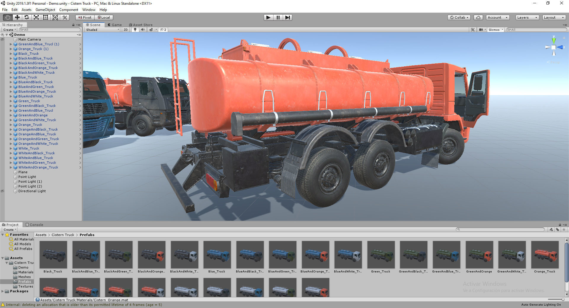 Cistern Tanker Truck for Unity3D Low-poly 3D model_4