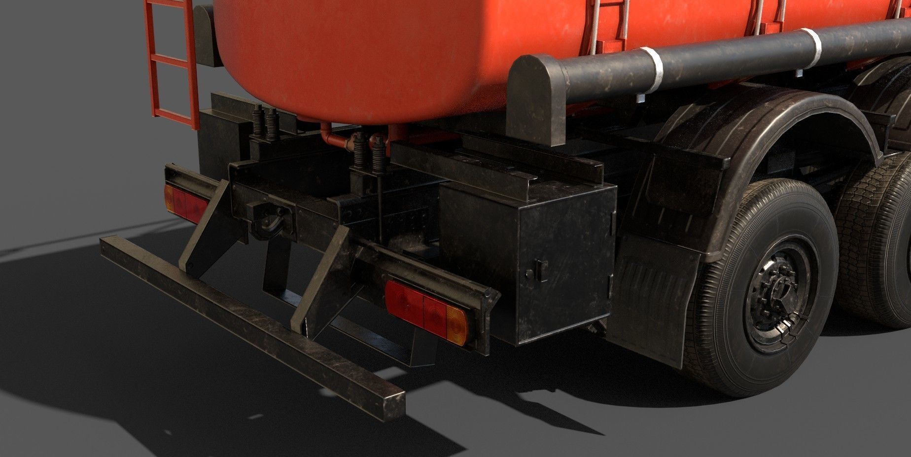 Cistern Tanker Truck for Unity3D Low-poly 3D model_11