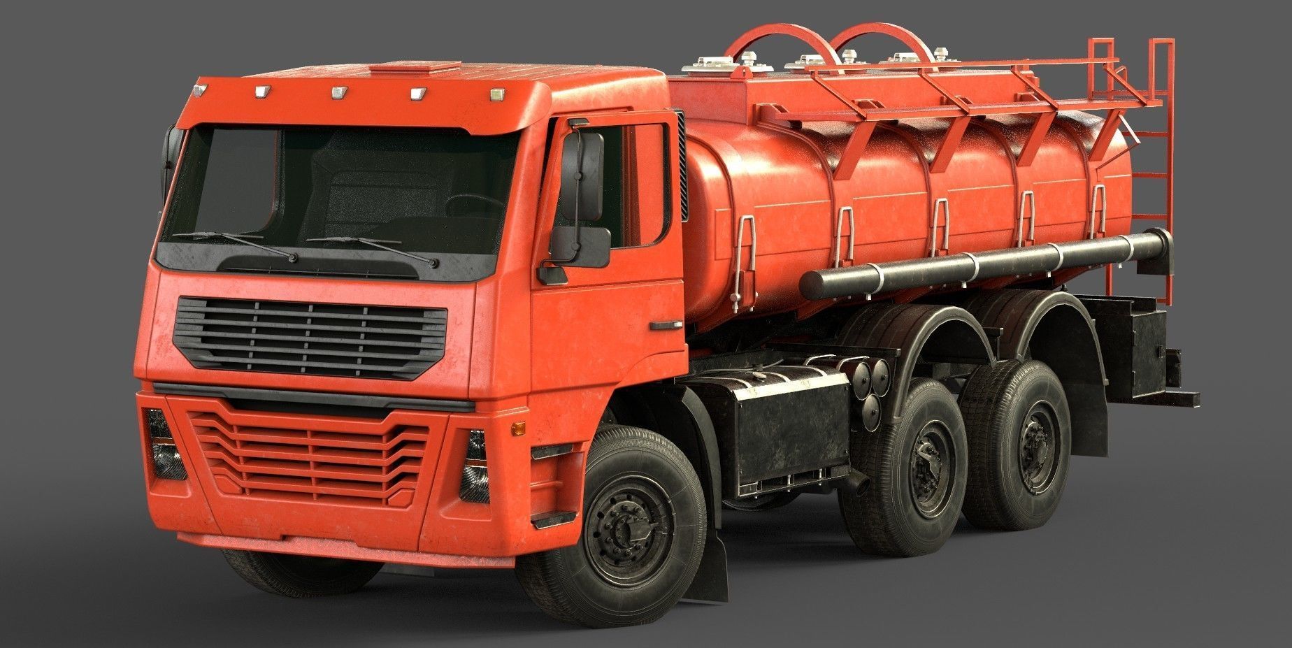 Cistern Tanker Truck for Unity3D Low-poly 3D model_9