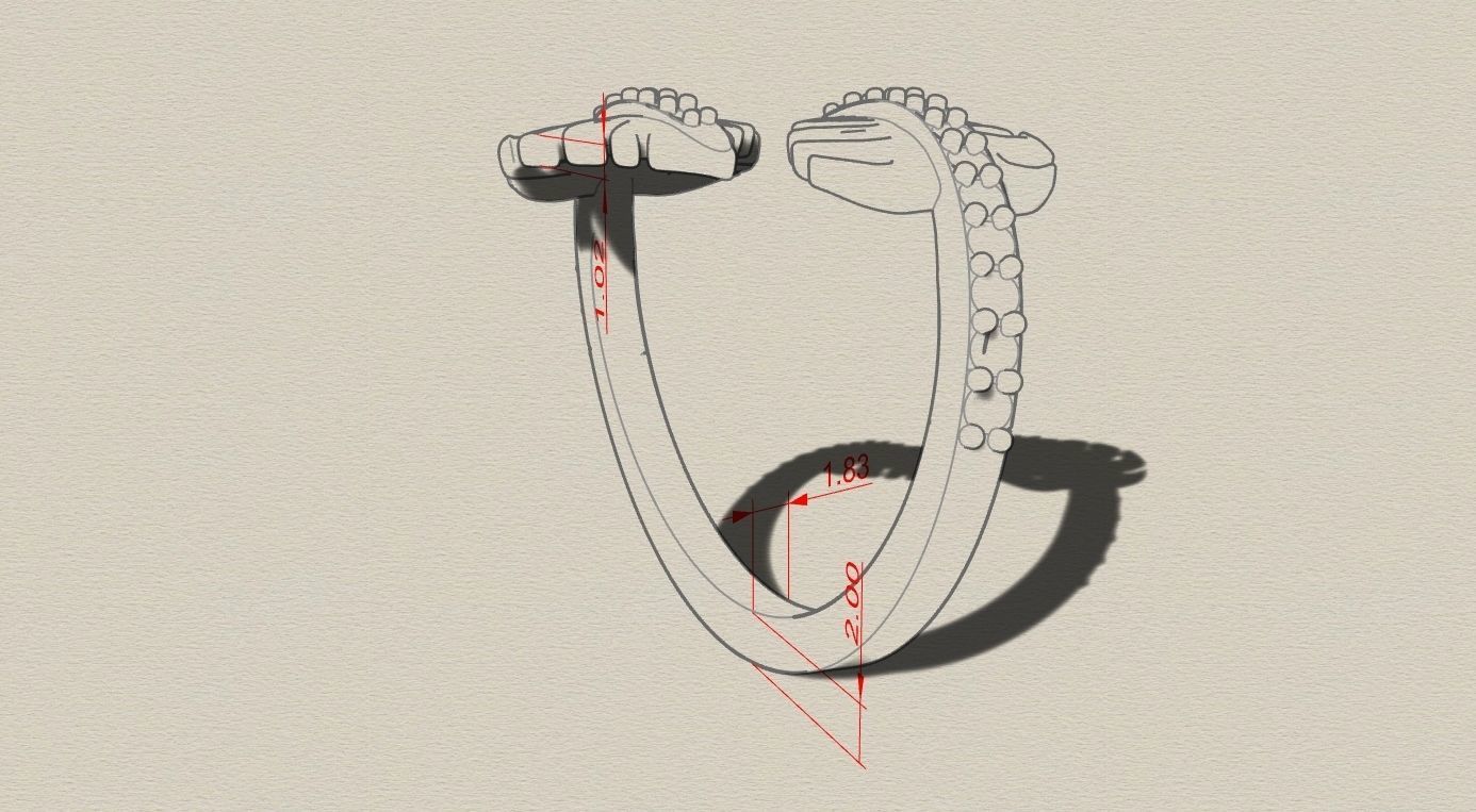 Diamond palm monstera leaf ring Pre supported STLs included 3D print model_7