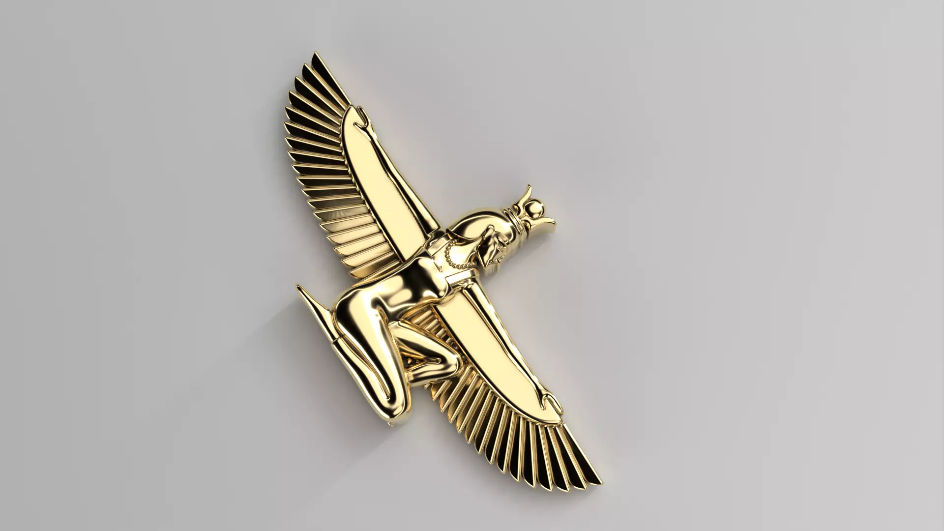 Winged Isis Godess necklace 3D print model_0