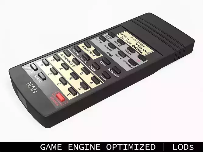 Vintage TV Remote Control  Low-poly 3D model