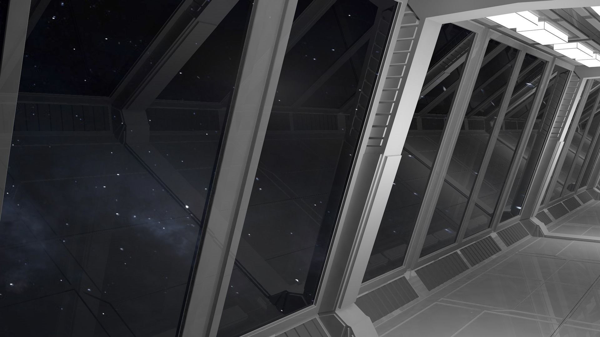 Sci Fi Tunnel Low-poly 3D model_6