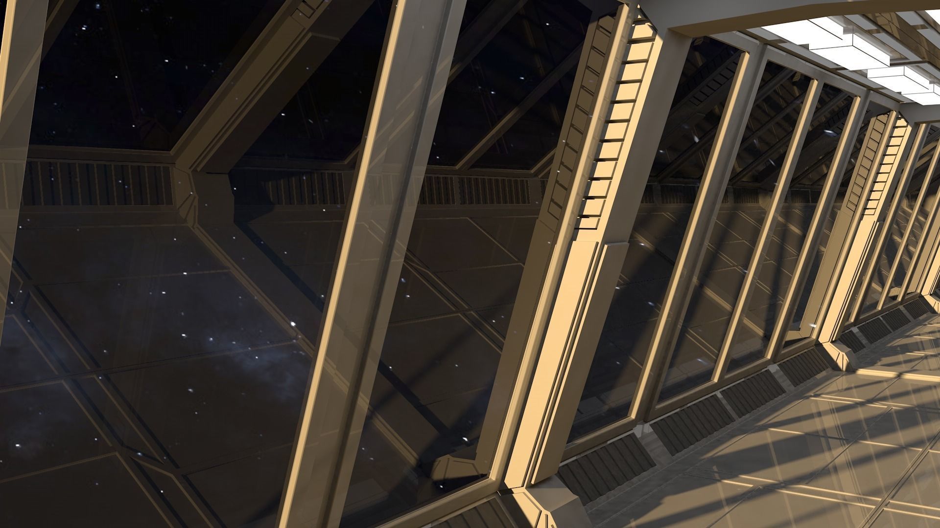 Sci Fi Tunnel Low-poly 3D model_7