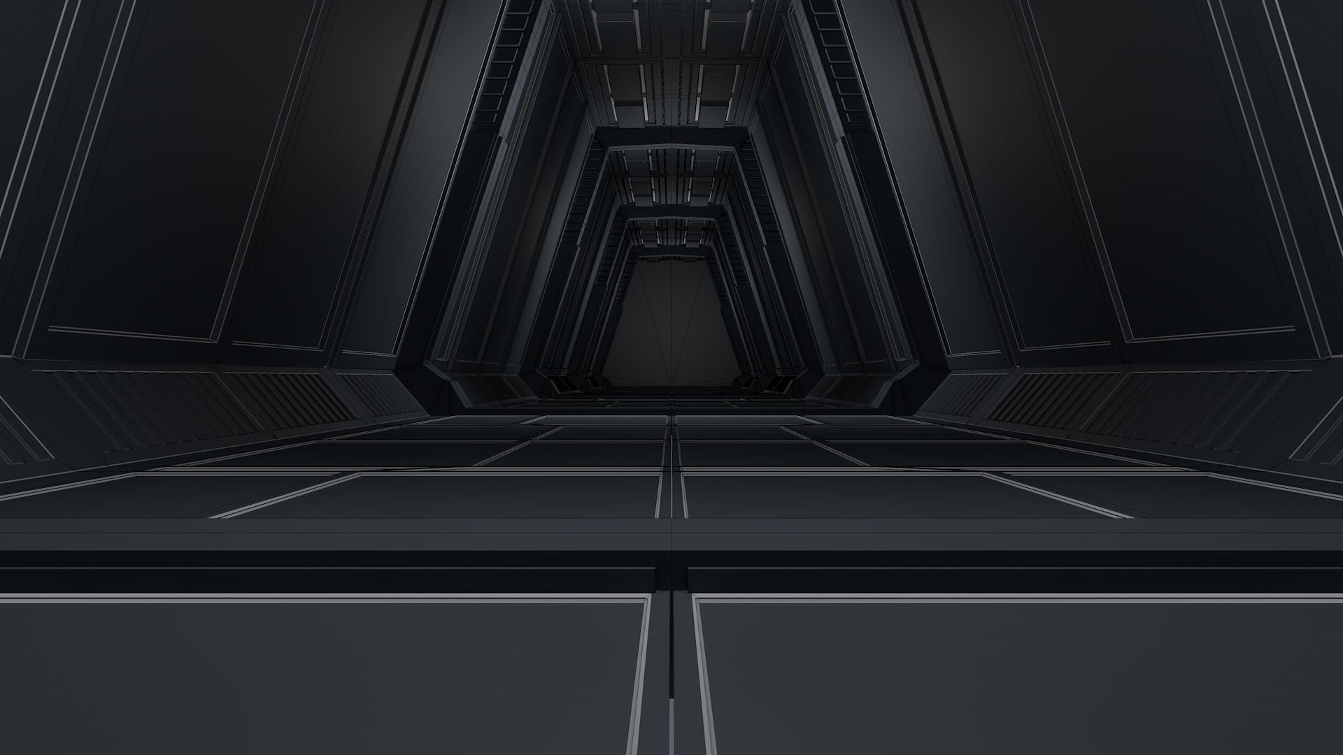 Sci Fi Tunnel Low-poly 3D model_8