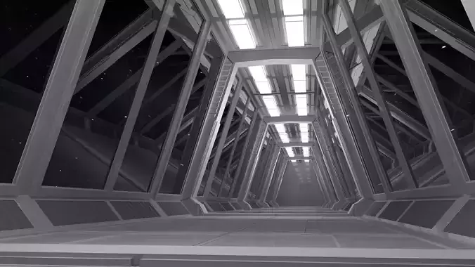 Sci Fi Tunnel Low-poly 3D model Sci Fi Tunnel Low-poly 3D model