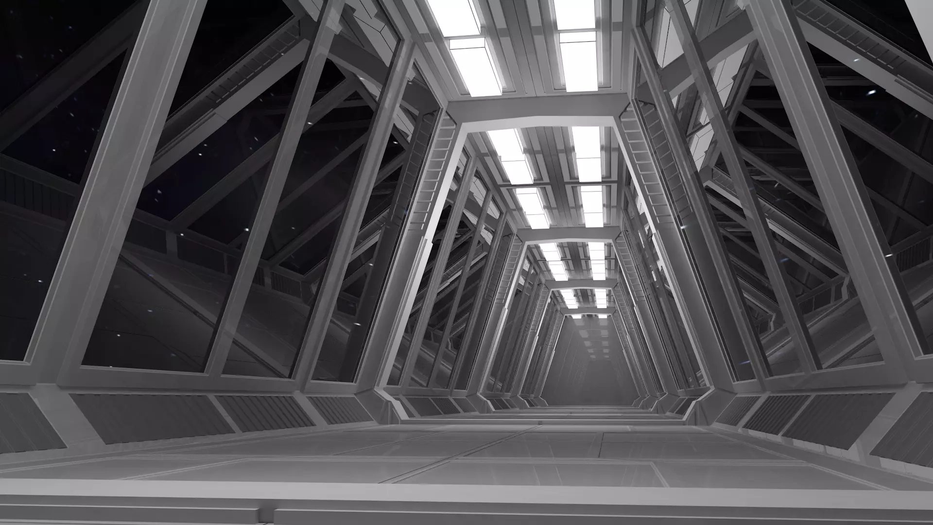 Sci Fi Tunnel Low-poly 3D model_0