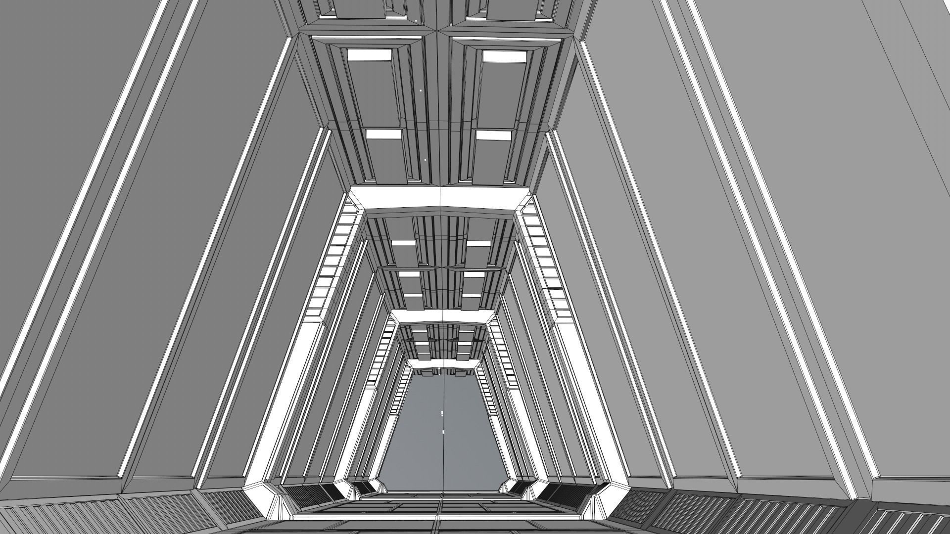 Sci Fi Tunnel Low-poly 3D model_11