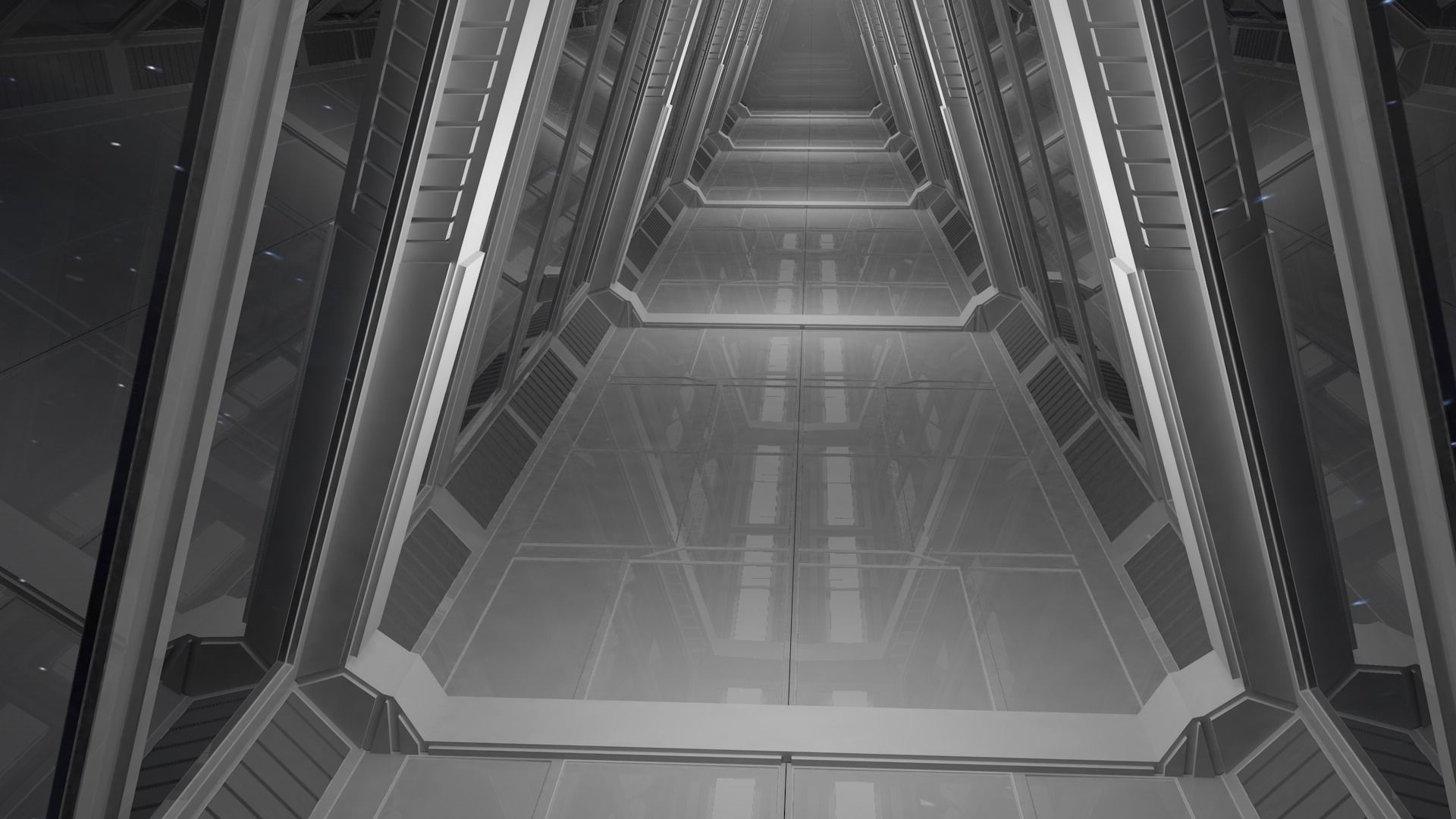 Sci Fi Tunnel Low-poly 3D model_4