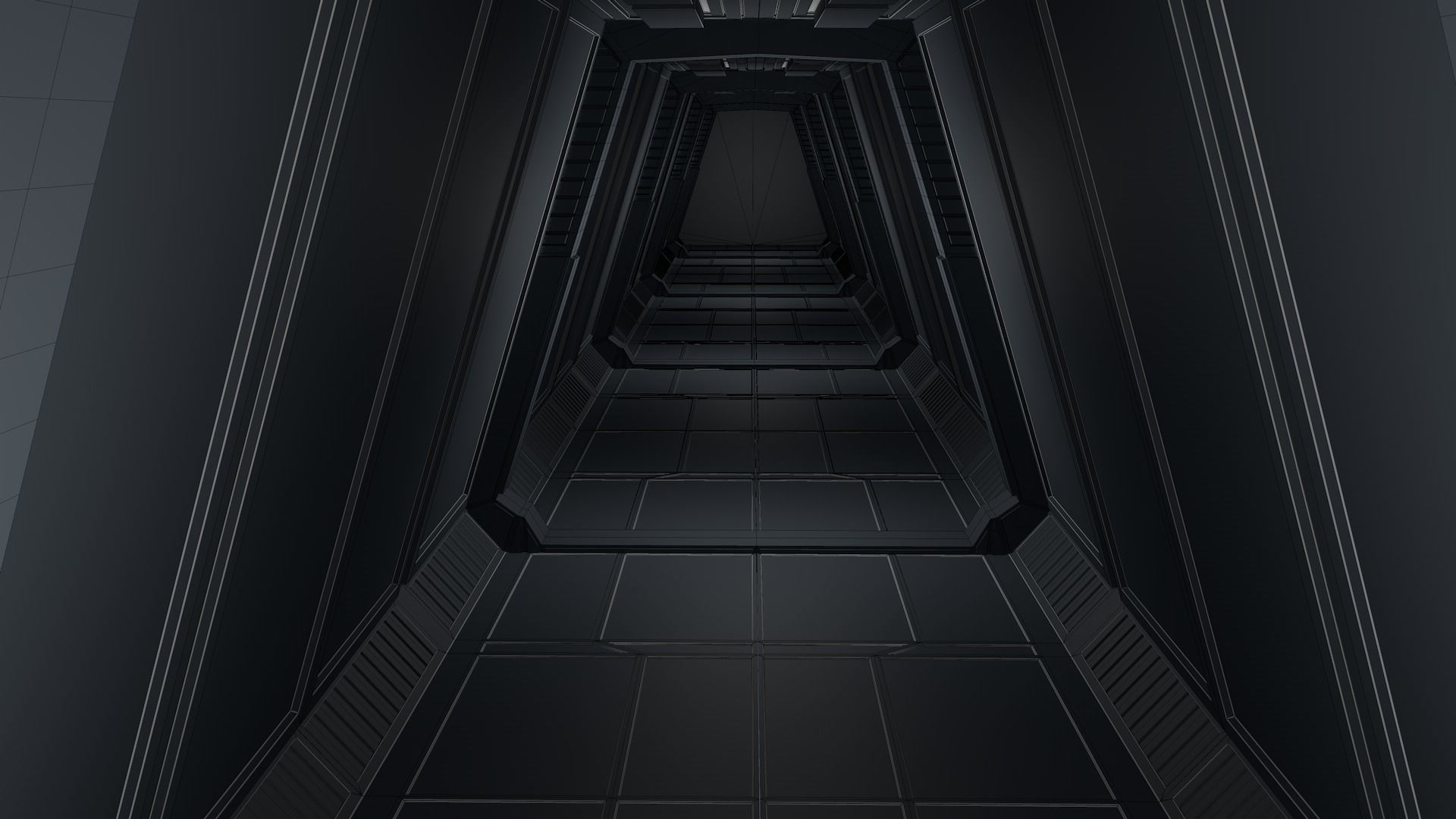 Sci Fi Tunnel Low-poly 3D model_9
