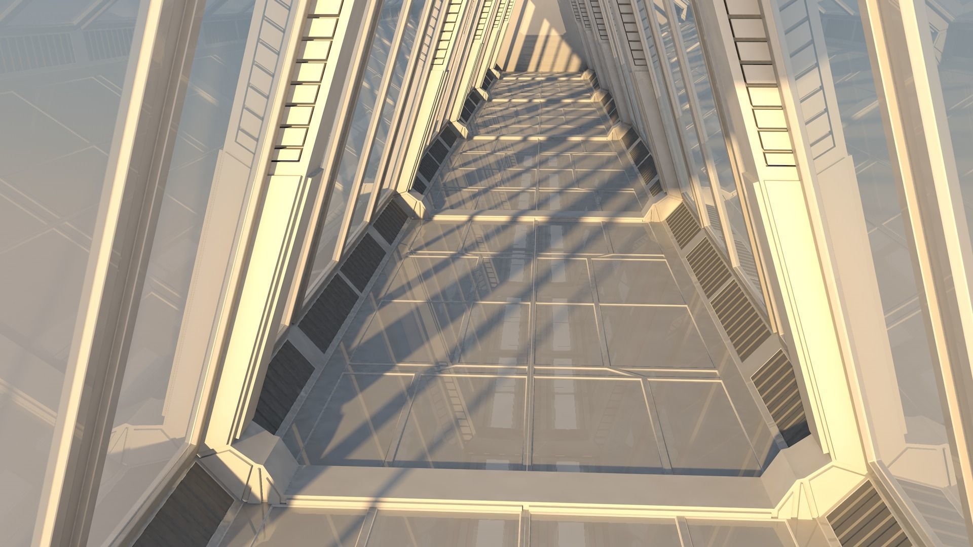 Sci Fi Tunnel Low-poly 3D model_5