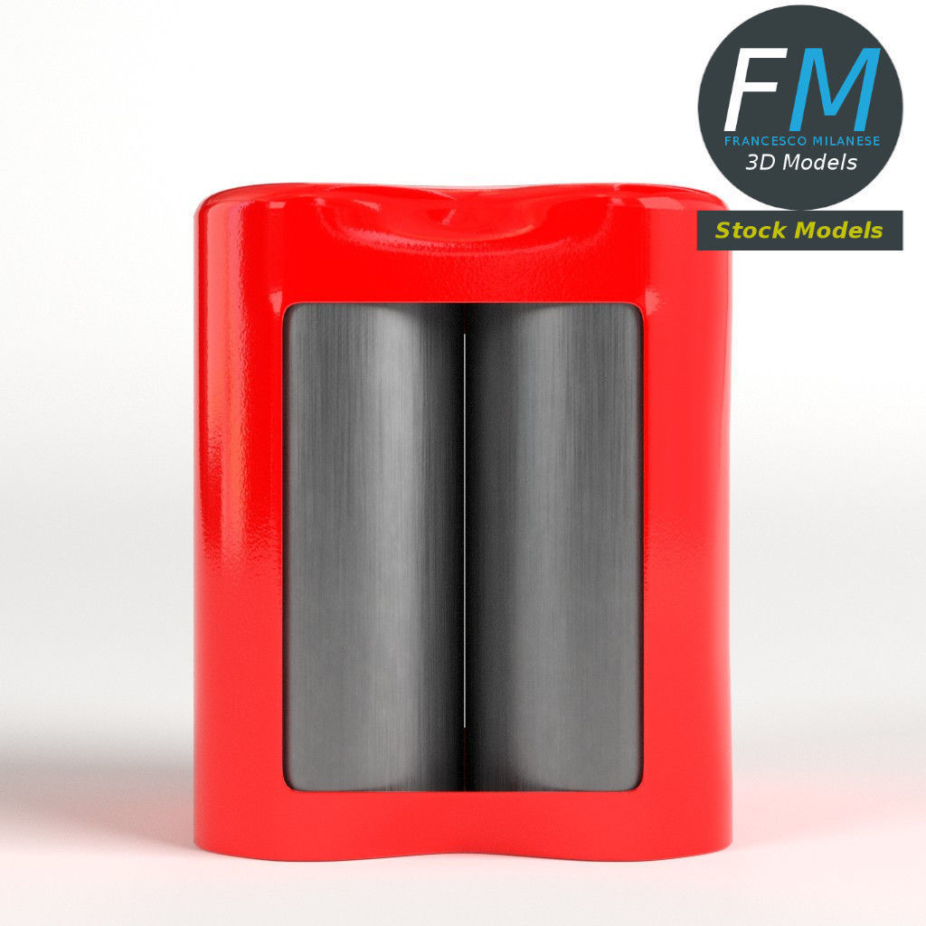 Pack of four tall soda cans 3D model_3