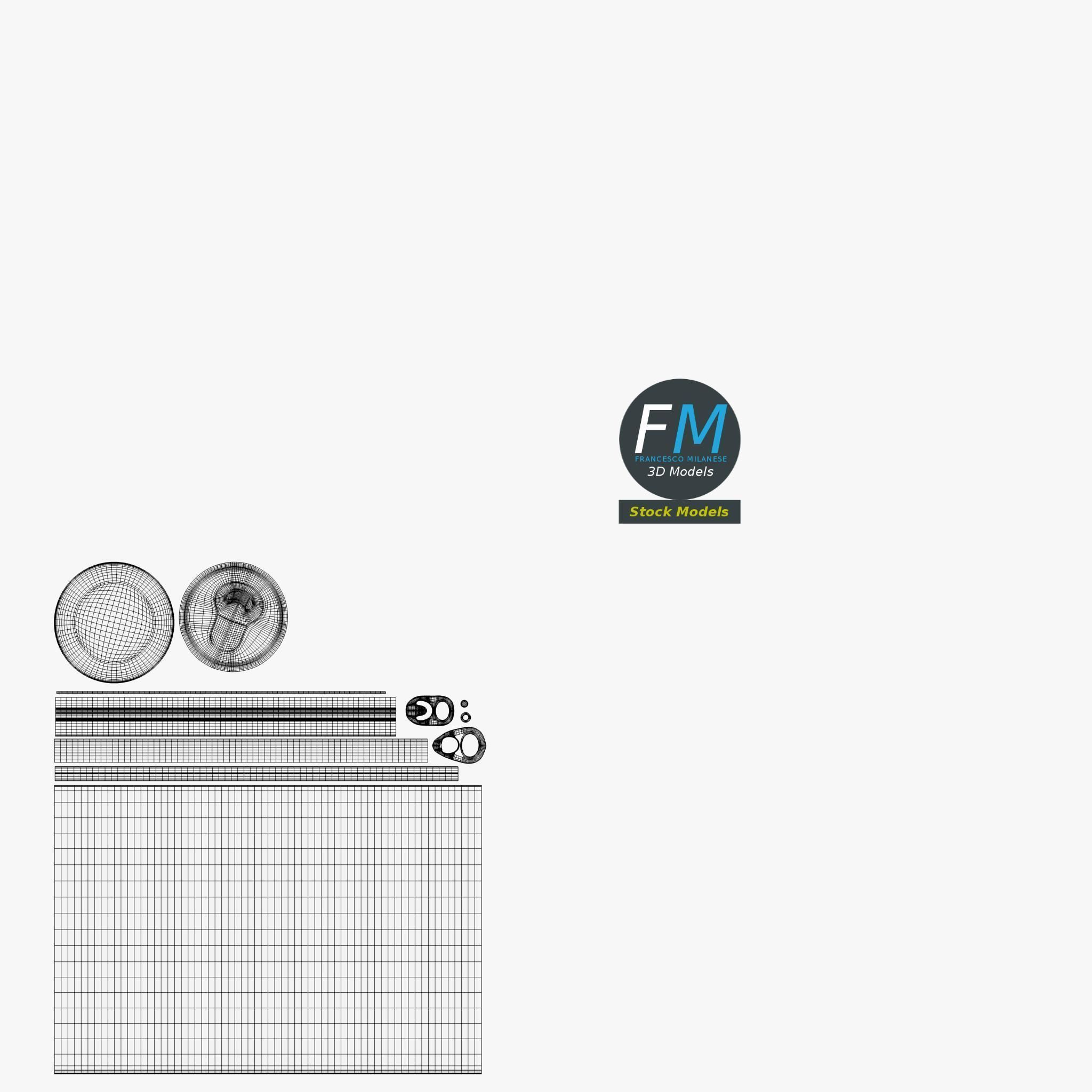 Pack of four tall soda cans 3D model_15