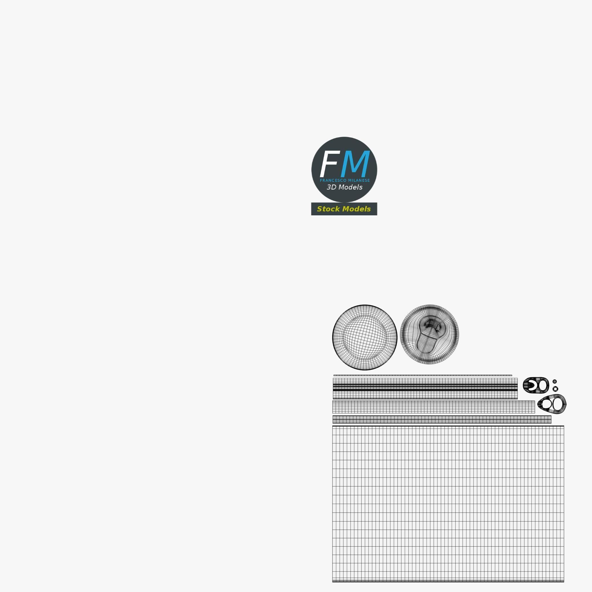 Pack of four tall soda cans 3D model_13