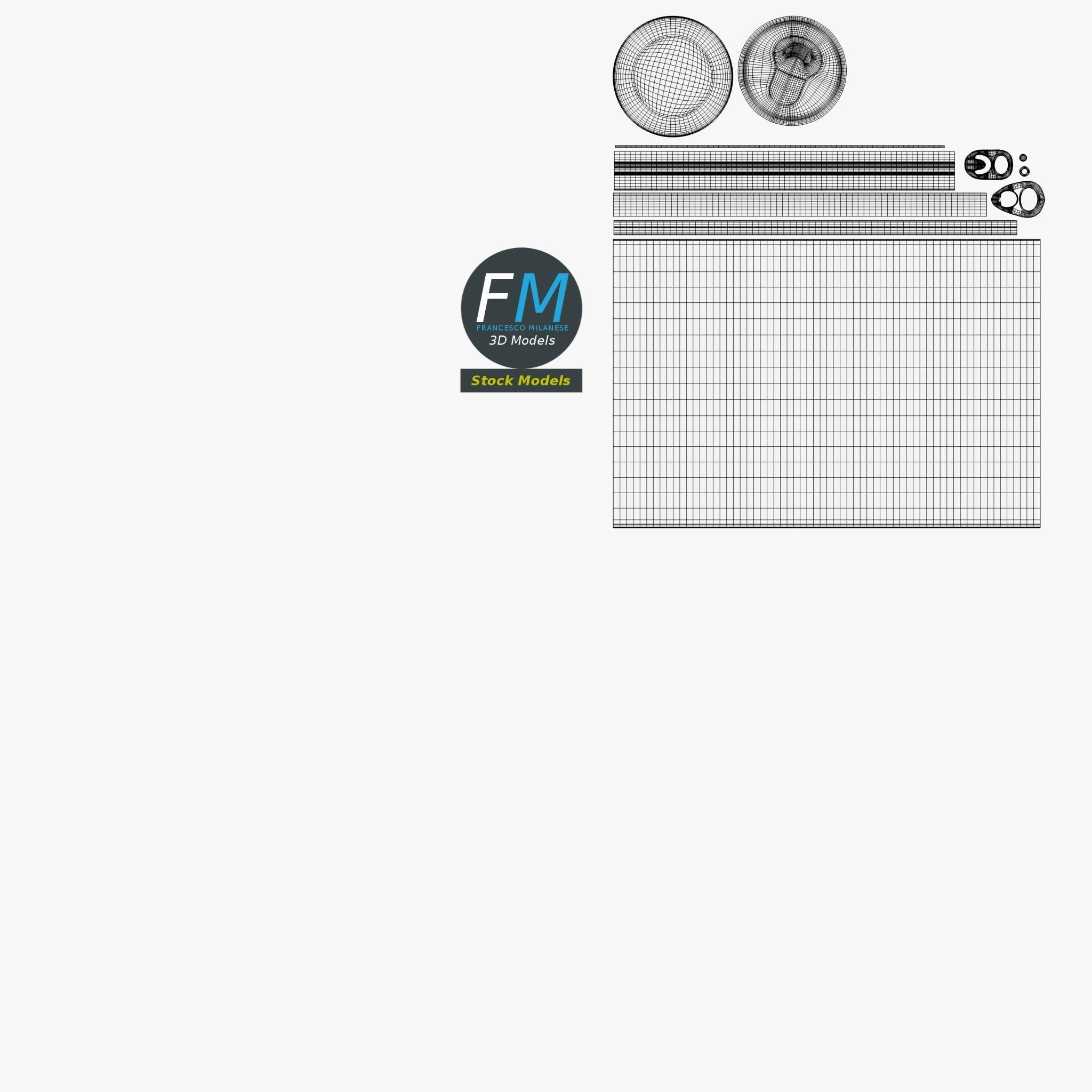 Pack of four tall soda cans 3D model_12