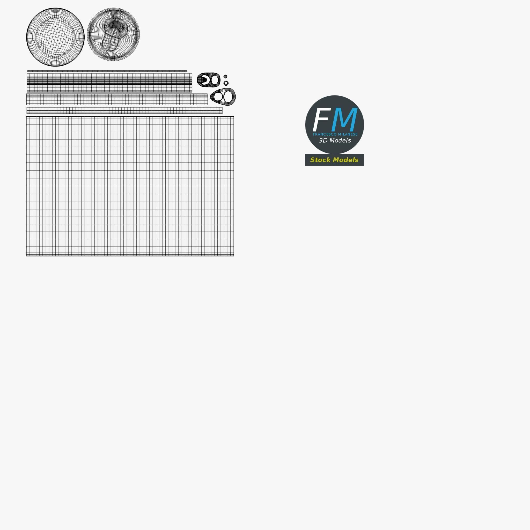 Pack of four tall soda cans 3D model_14