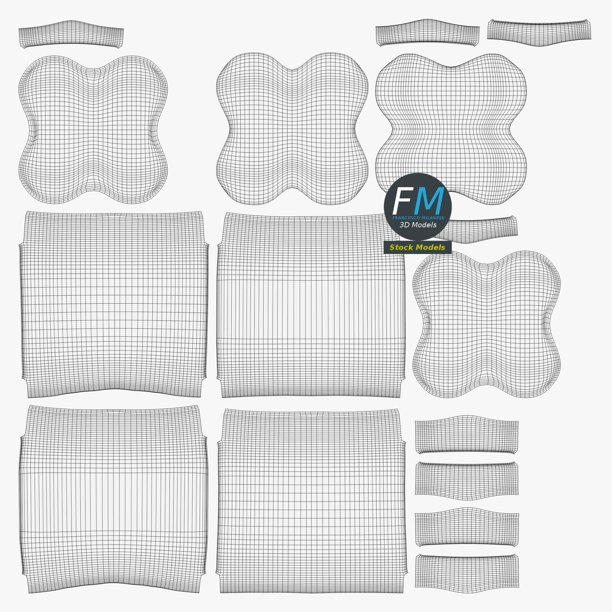 Pack of four tall soda cans 3D model_11