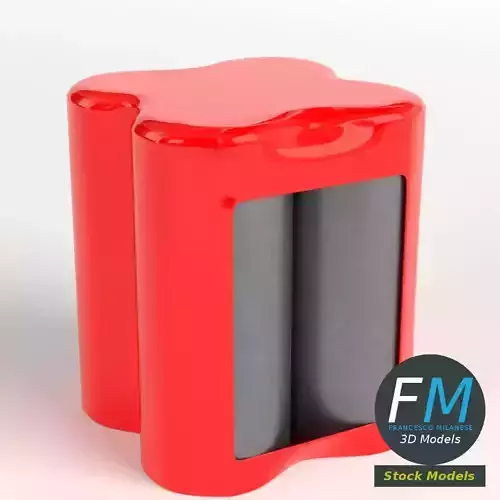 Pack of four tall soda cans 3D model