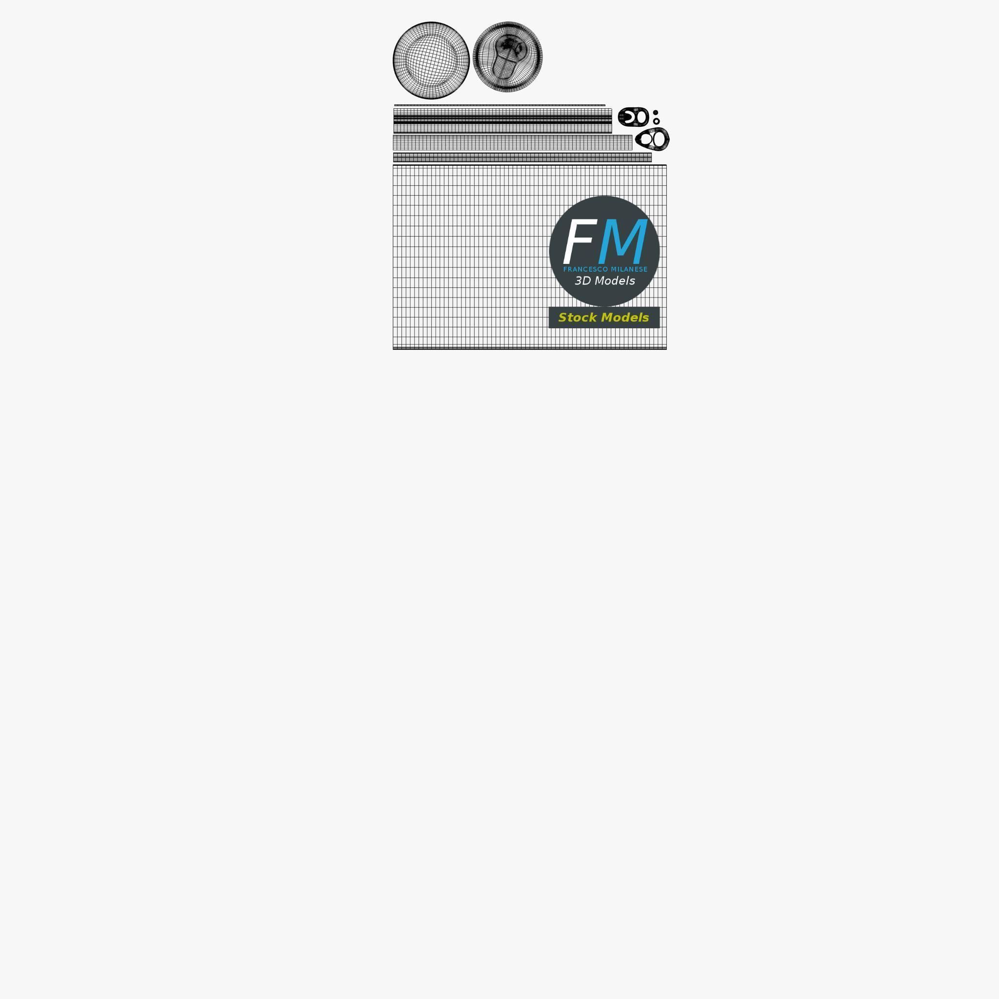 Pack of six tall soda cans 3D model_14