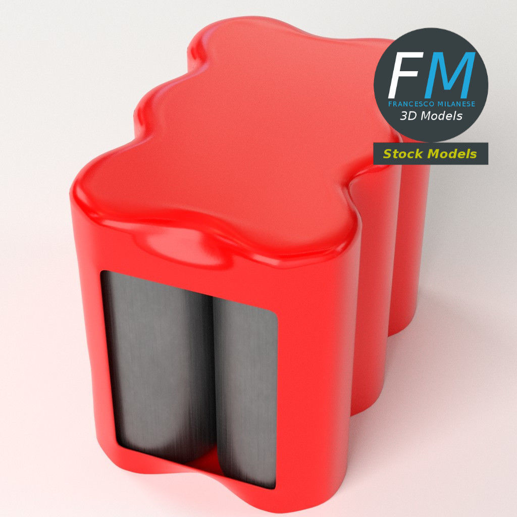 Pack of six tall soda cans 3D model_5