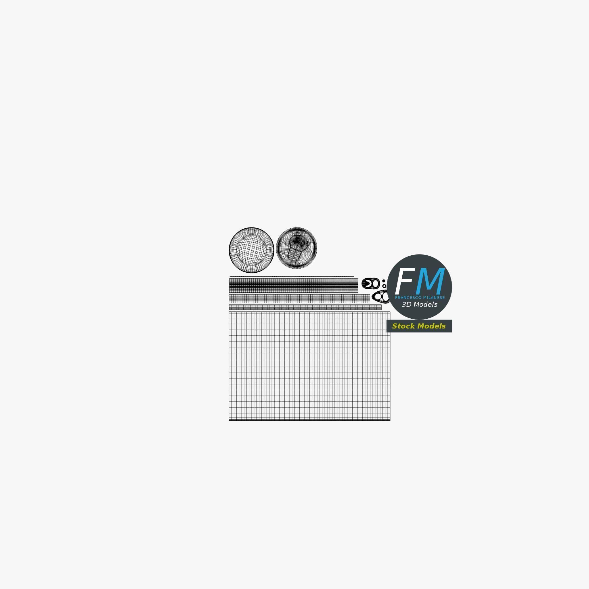 Pack of six tall soda cans 3D model_15