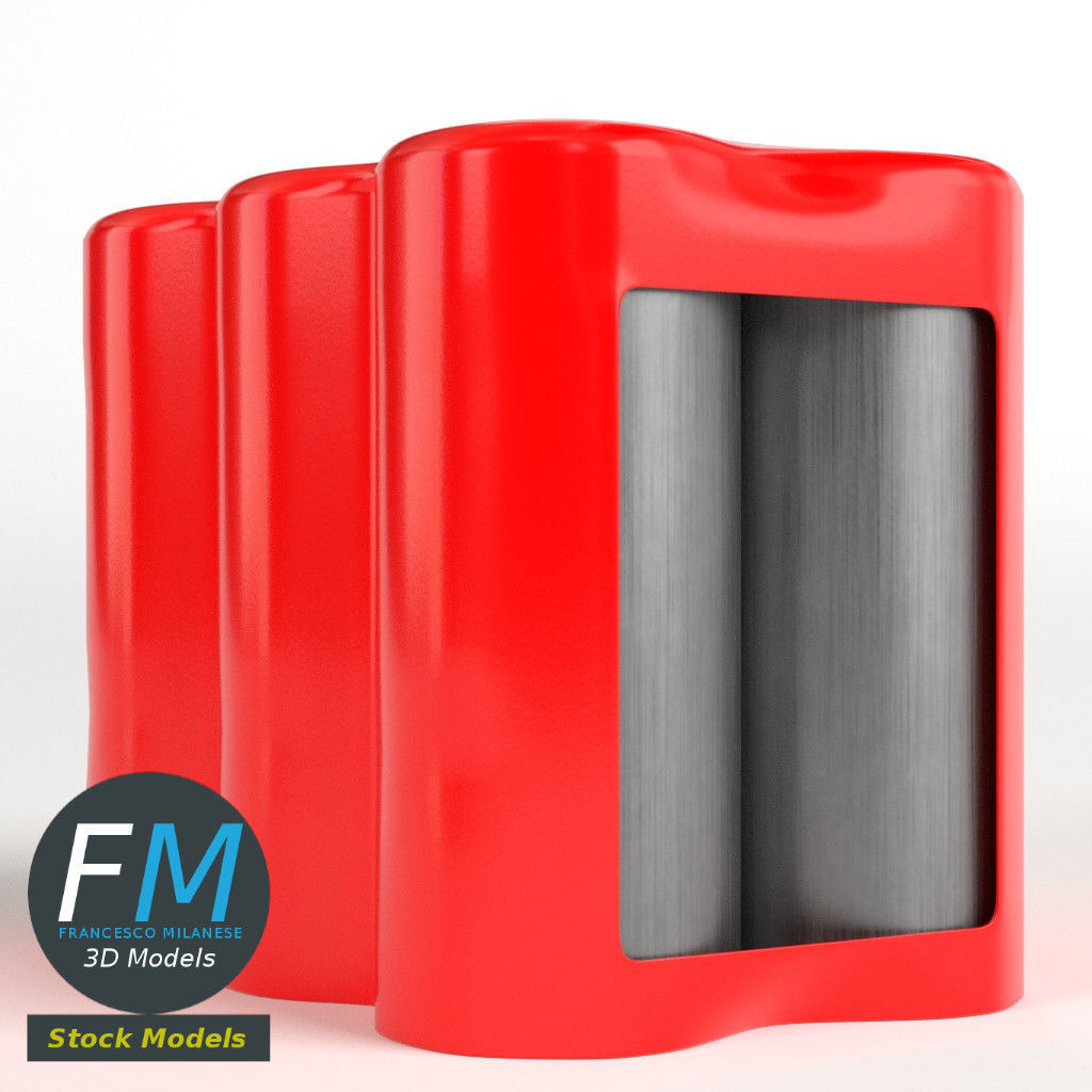 Pack of six tall soda cans 3D model_3