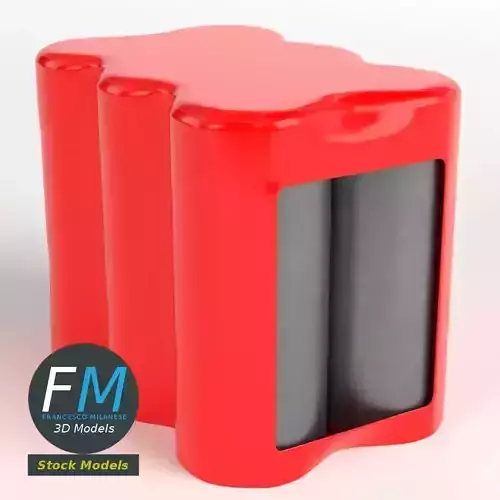 Pack of six tall soda cans 3D model