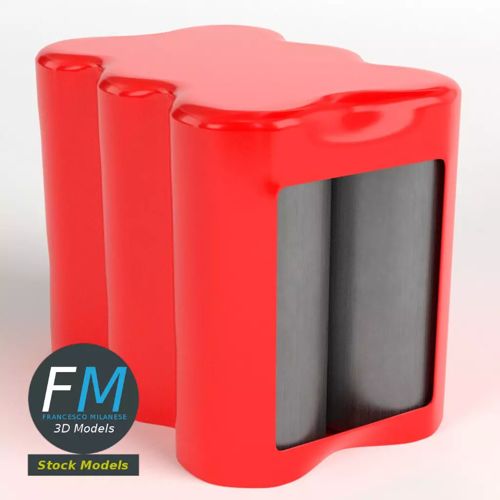 Pack of six tall soda cans 3D model_0