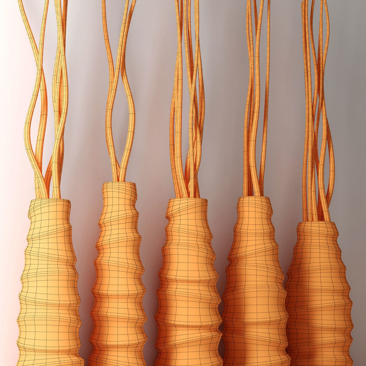 Vase concrete branch decor n6  3D model_7