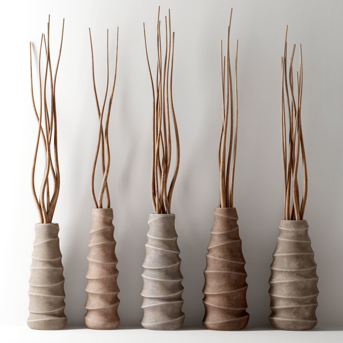 Vase concrete branch decor n6  3D model_1