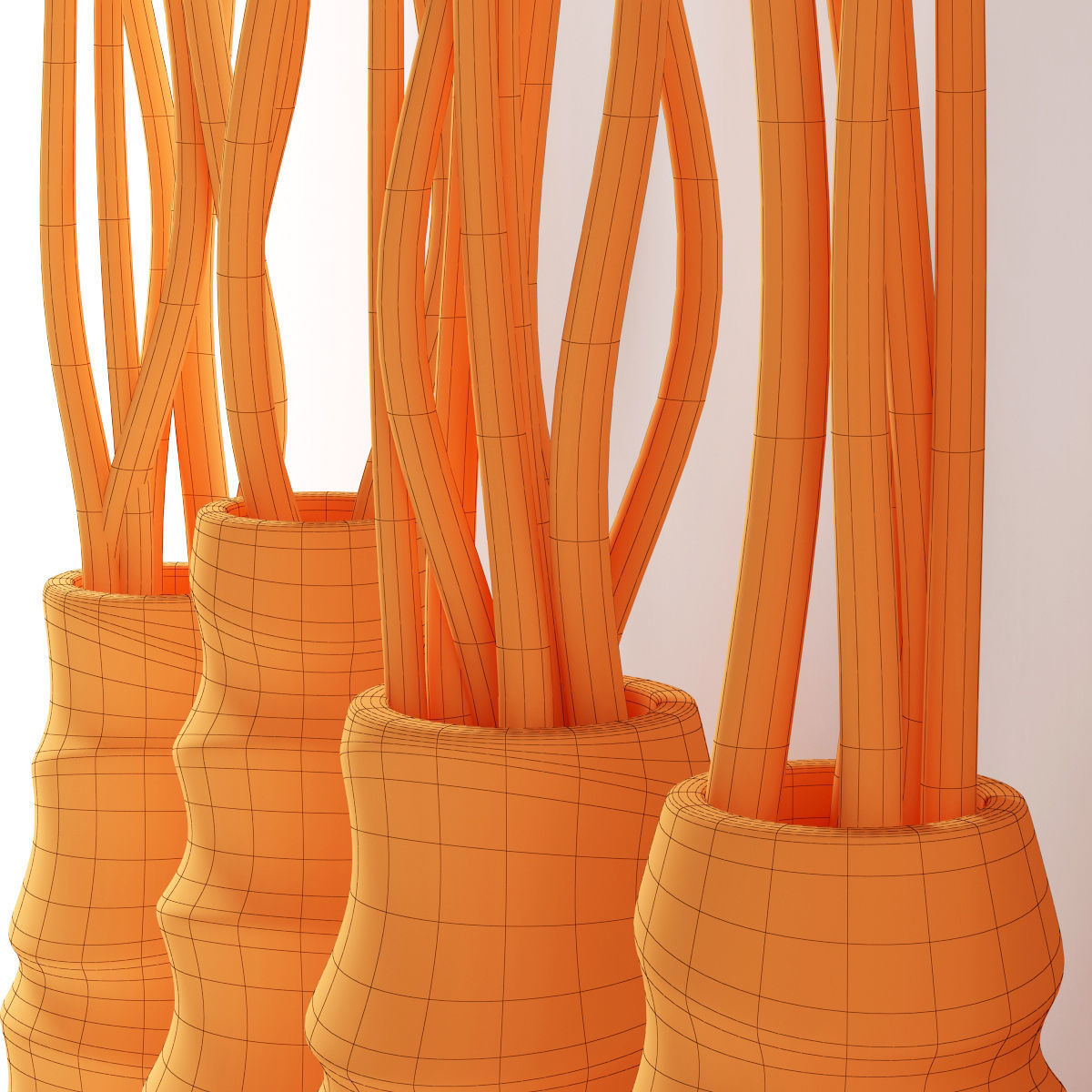 Vase concrete branch decor n6  3D model_8