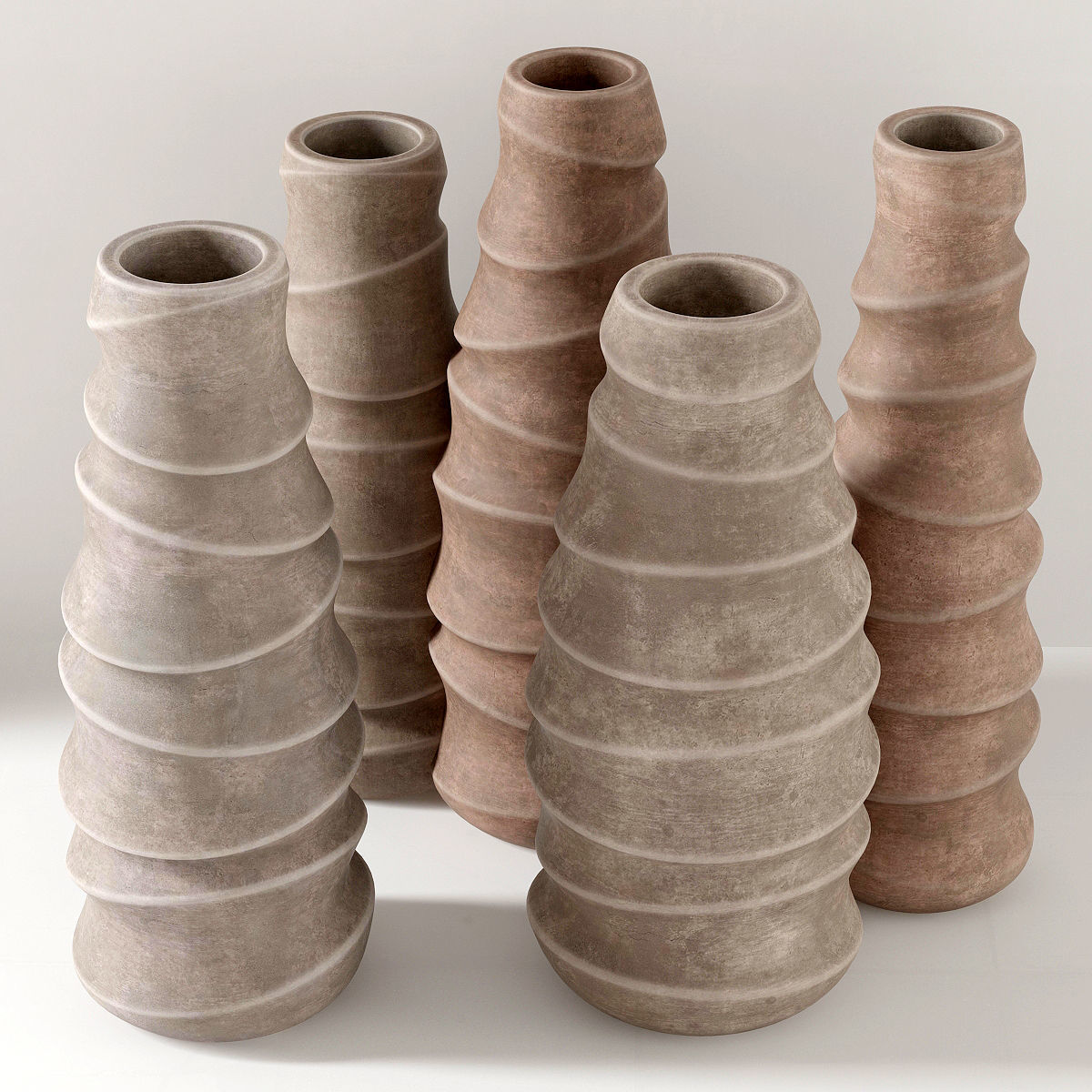 Vase concrete branch decor n6  3D model_6