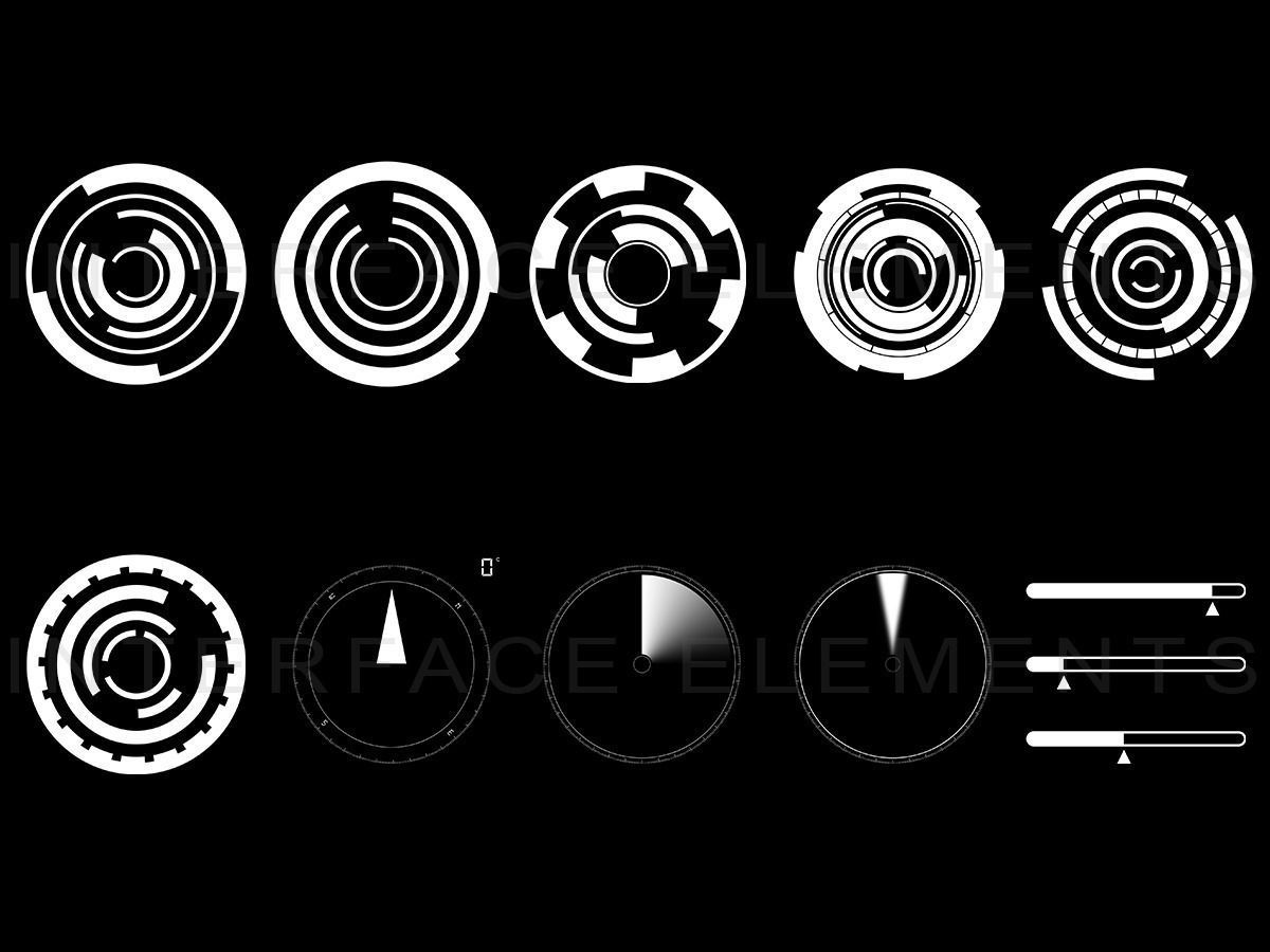 Sci-Fi Interface elements 3D model_3