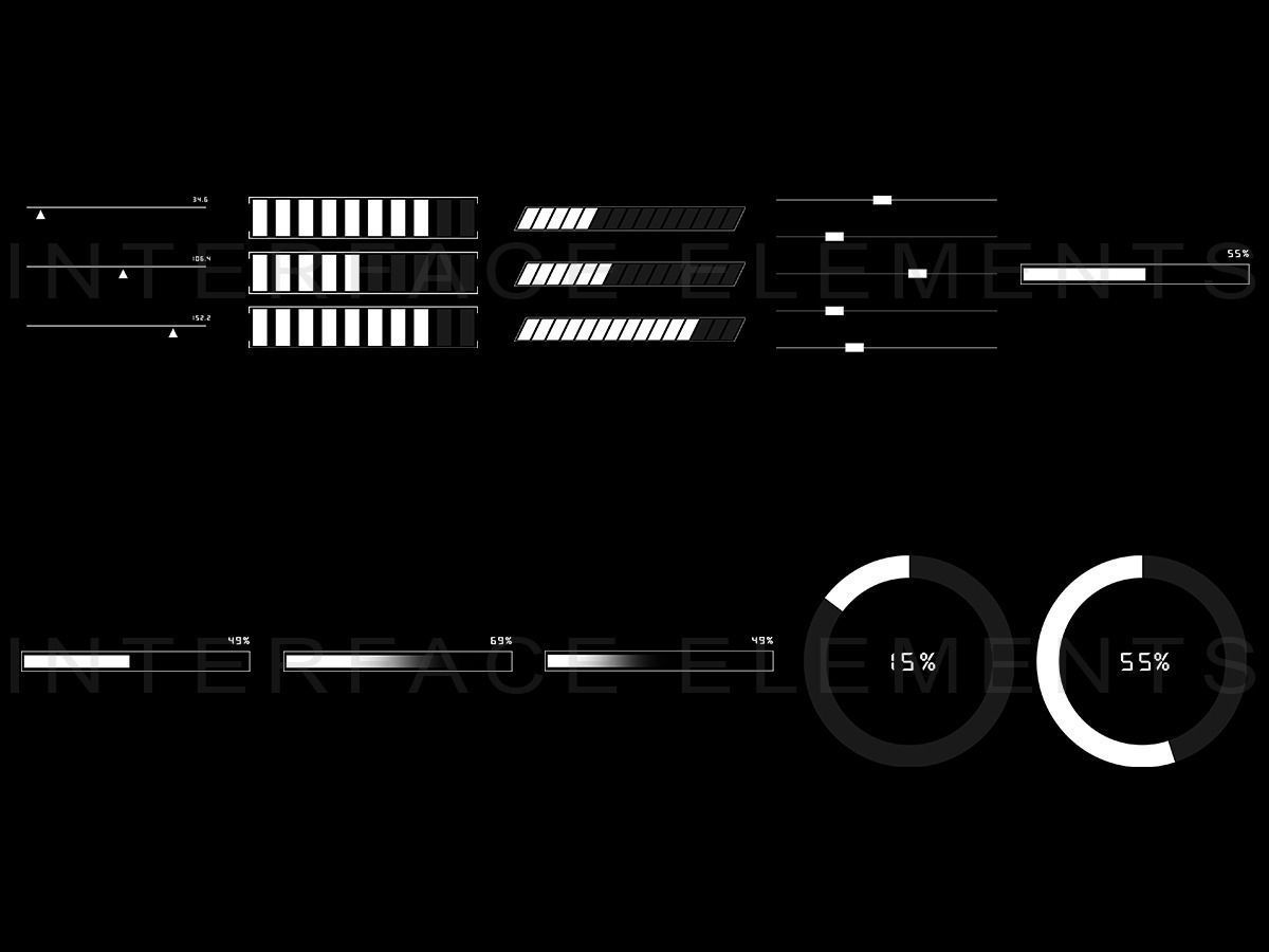 Sci-Fi Interface elements 3D model_4