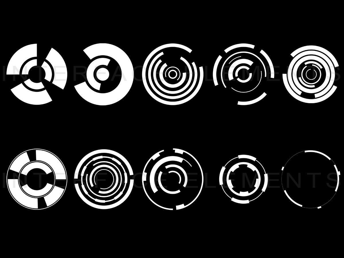 Sci-Fi Interface elements 3D model_2
