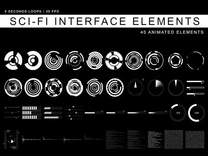 Sci-Fi Interface elements 3D model