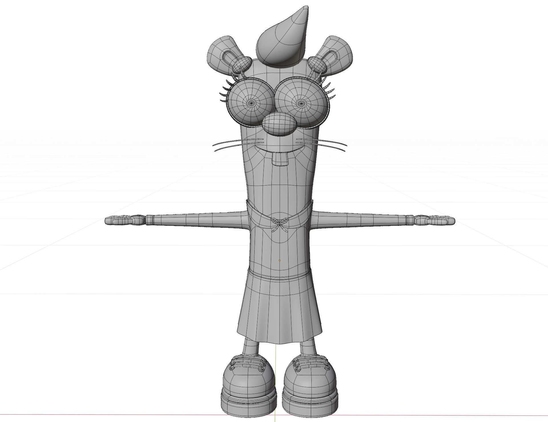 Cartoon chipmunk Low-poly 3D model_3