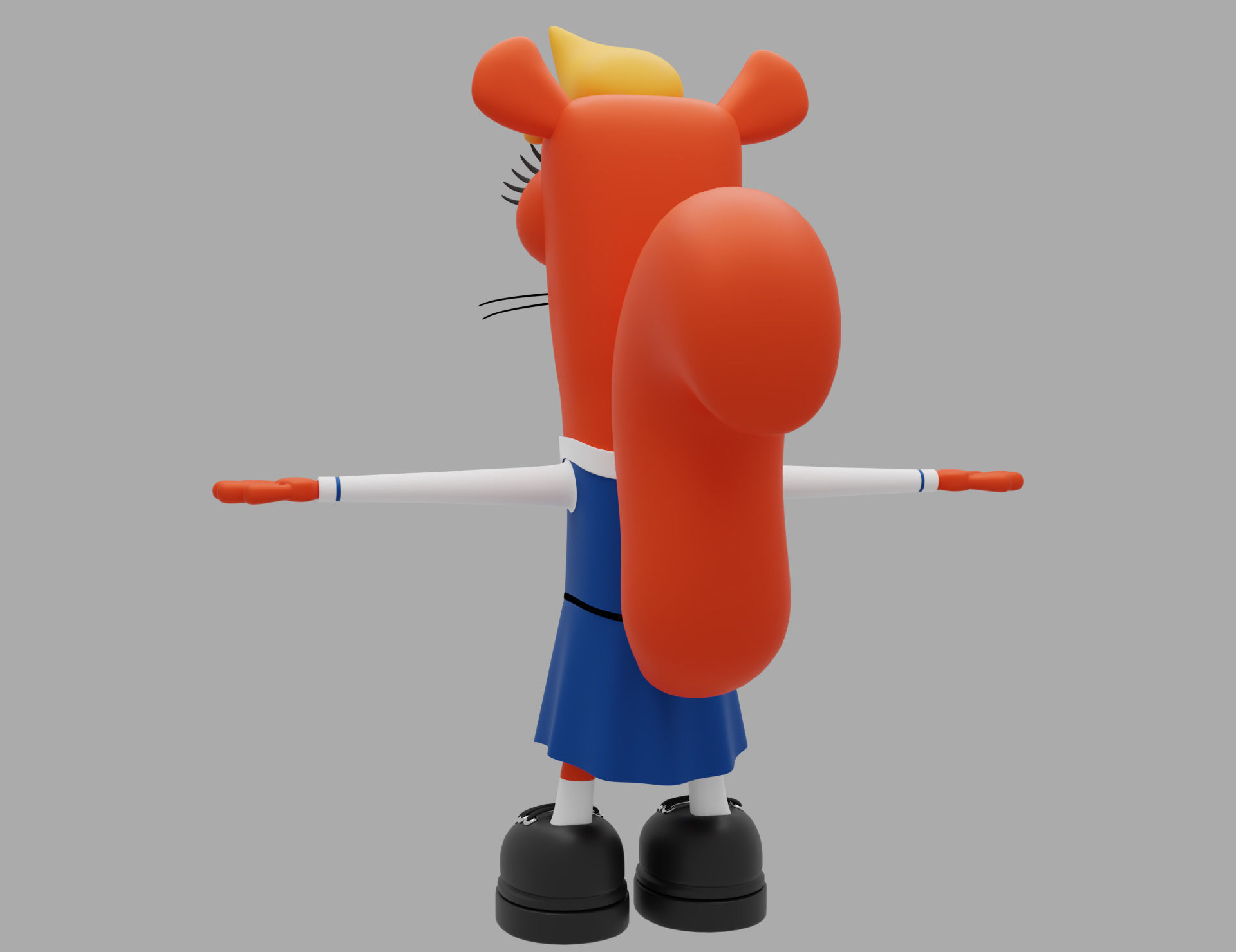 Cartoon chipmunk Low-poly 3D model_11