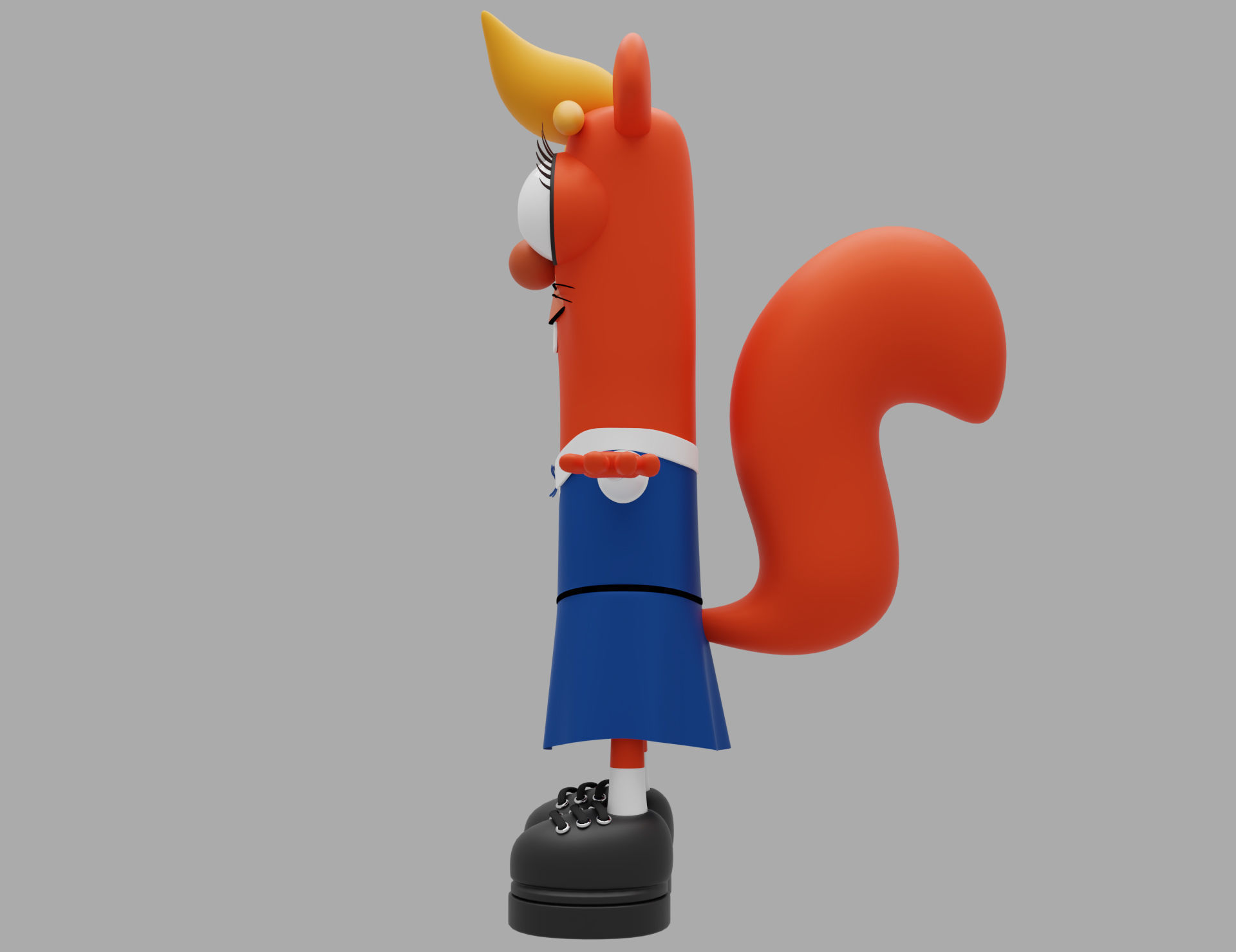 Cartoon chipmunk Low-poly 3D model_9