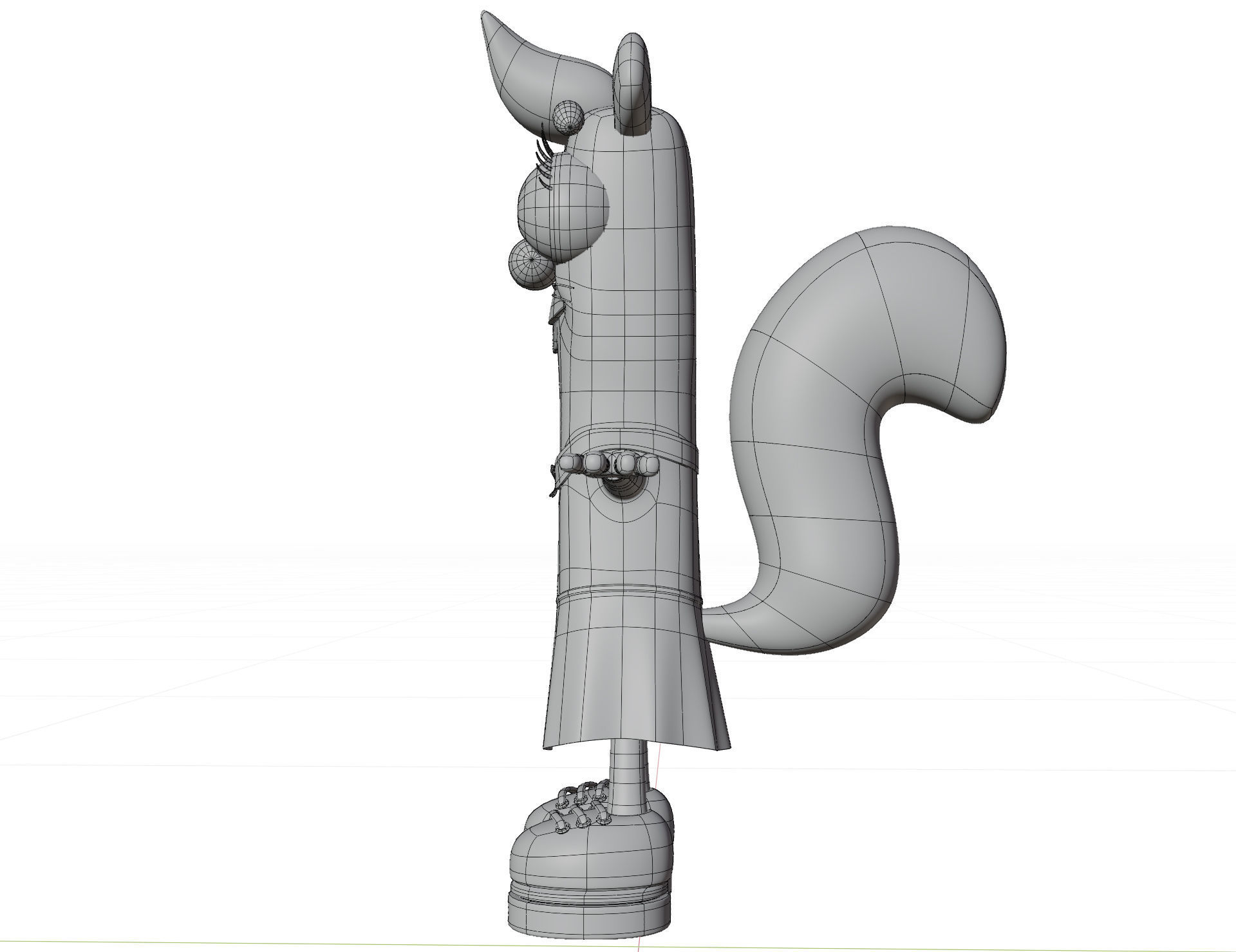 Cartoon chipmunk Low-poly 3D model_10