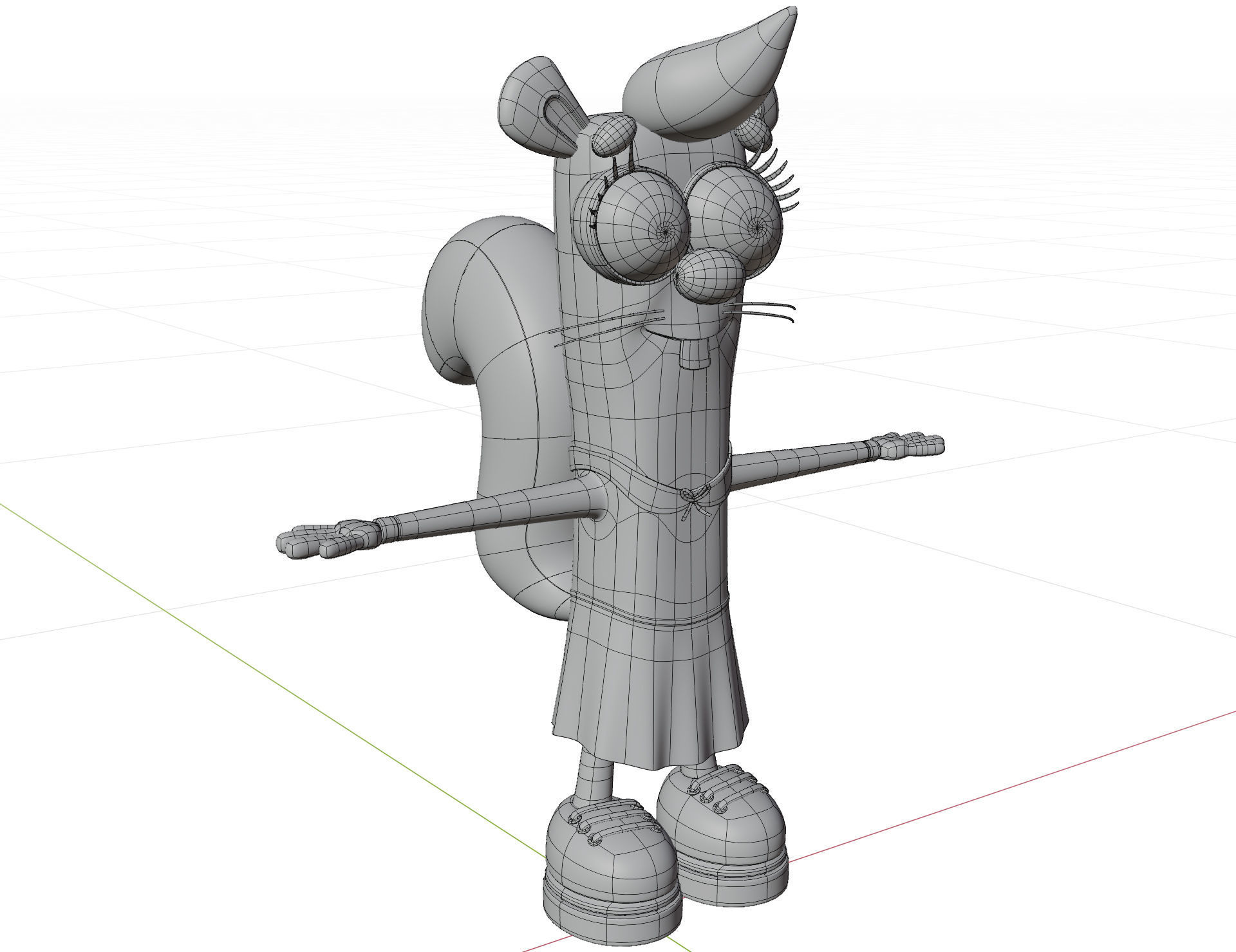 Cartoon chipmunk Low-poly 3D model_1
