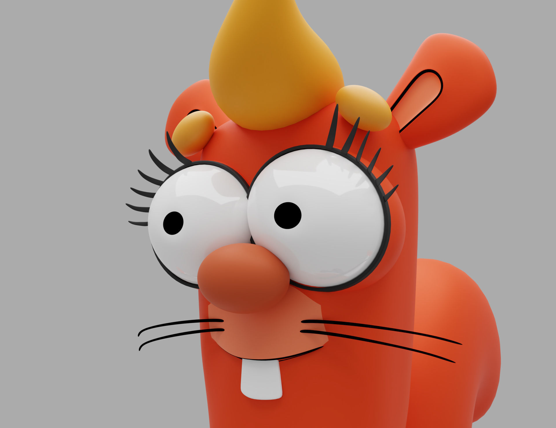 Cartoon chipmunk Low-poly 3D model_7