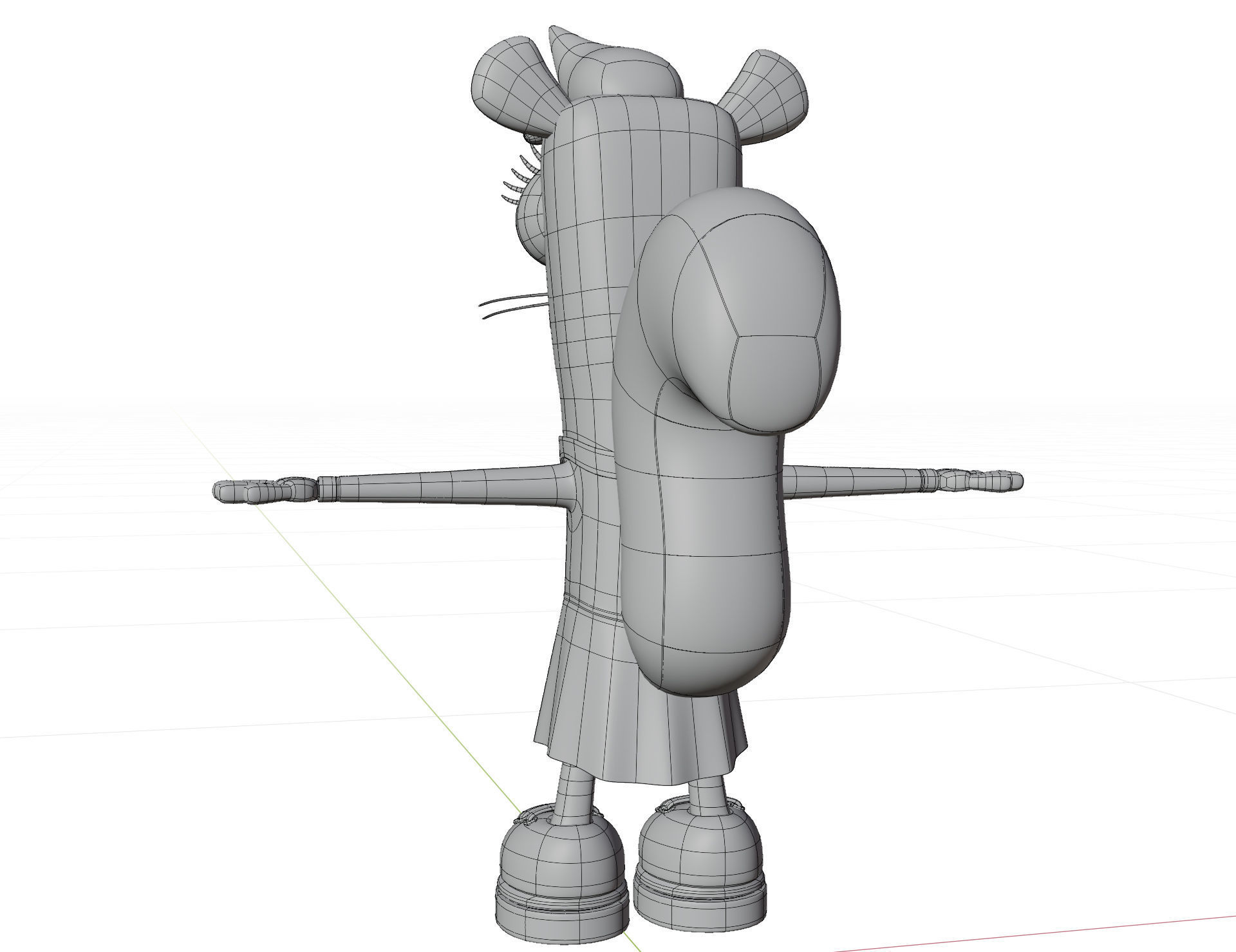 Cartoon chipmunk Low-poly 3D model_12