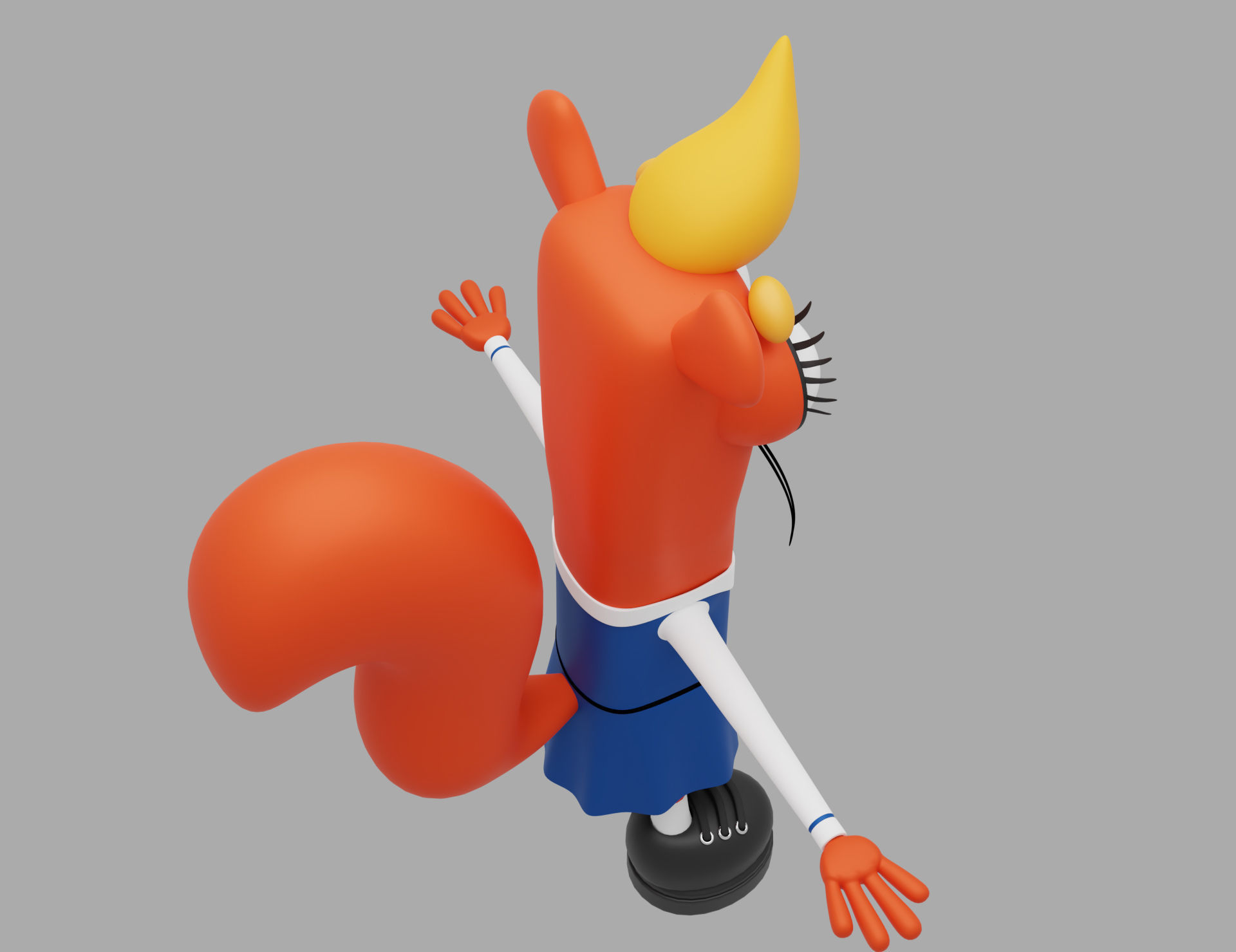 Cartoon chipmunk Low-poly 3D model_13