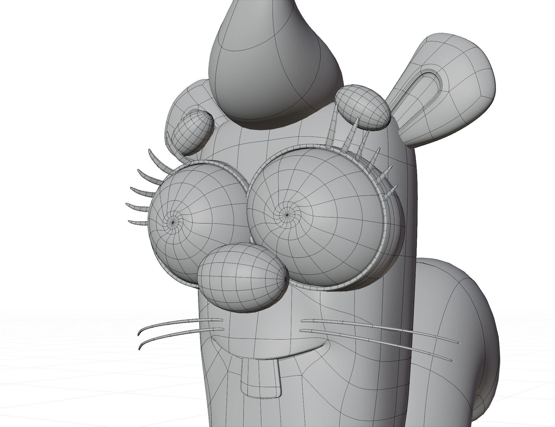 Cartoon chipmunk Low-poly 3D model_8