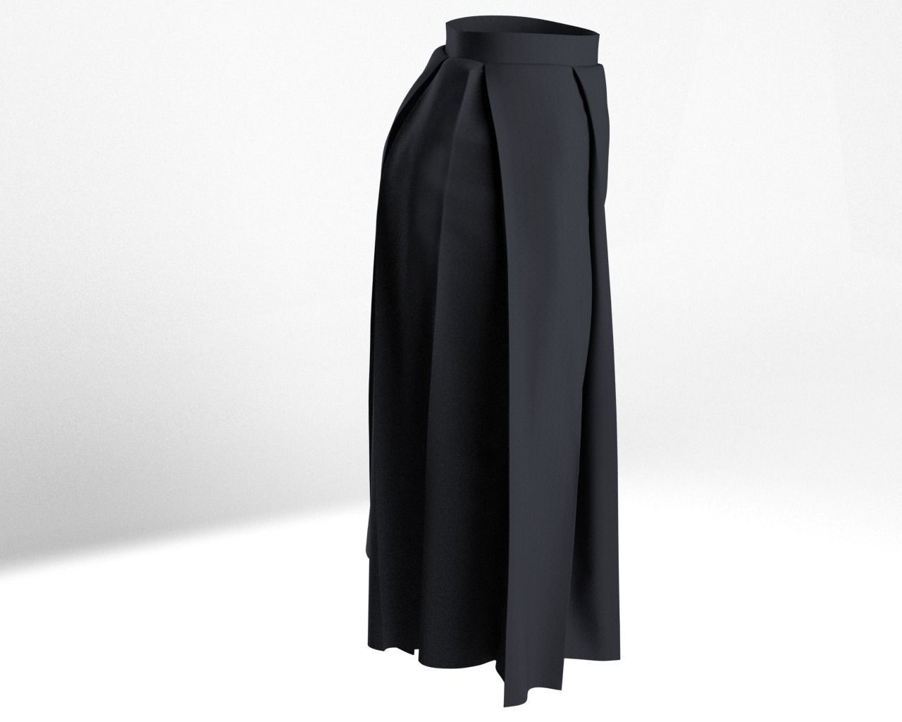 Stylish Designer Women Box Pleats Skirt 3D model 3D model_7