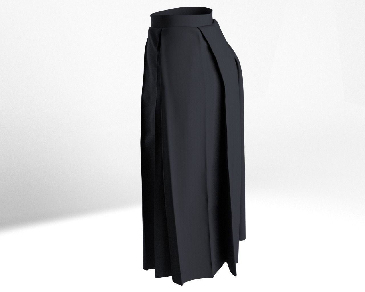 Stylish Designer Women Box Pleats Skirt 3D model 3D model_4